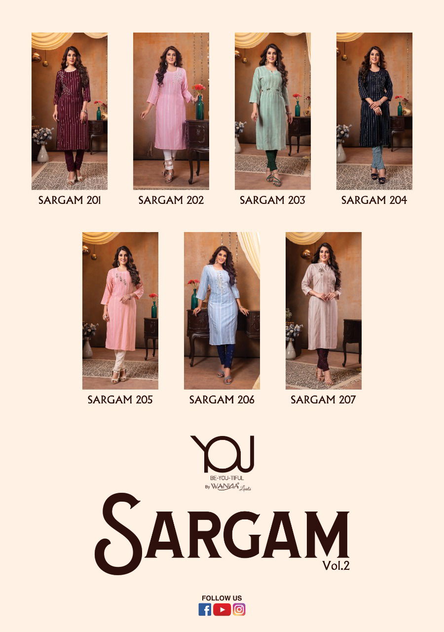 Wanna Sargam 2 Latest Ethnic Wear Viscose Fancy Kurti With Bottom Collection